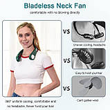 Портативний шийний вентилятор ITHKY, безлопатевий шийний вентилятор без рук, охолодний підвісний вентилятор на 360°, фото 7