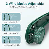 Портативний шийний вентилятор ITHKY, безлопатевий шийний вентилятор без рук, охолодний підвісний вентилятор на 360°, фото 6