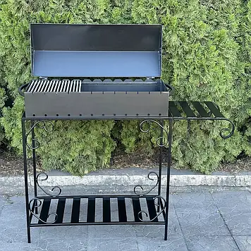 Мангал-барбекю MTLZ з дровницею на 12 шампурів 3мм