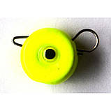 Грузило вухате розбірне Таблетка Ексцентрик, 10шт/уп, Silvereyes Lime, 6г (Грузила ексцентрики), фото 3