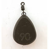 Грузило Груша плоска фарбована з вертлюгом, 90г (Грузила коропові), фото 2