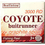 Котушка Brat Fishing Coyote Baitrunner 3000RD, 3+1п, з бейтранером (Котушки безінерційні), фото 5