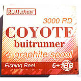 Котушка Brat Fishing Coyote Baitrunner 3000RD, 6+1п, з бейтранером (Котушки безінерційні), фото 2