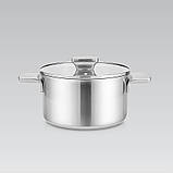 Каструля 3.4 л із неіржавкої сталі Maestro MR-3521-20 Індукційна каструля з неіржавкої сталі з товстим дном, фото 2