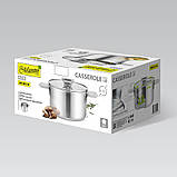 Каструля 3.4 л із неіржавкої сталі Maestro MR-3521-20 Індукційна каструля з неіржавкої сталі з товстим дном, фото 3