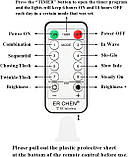 Гірлянди з вилкою Erchen, 33 фути, 10 м, 100 світлодіодів, мідний дріт з регульованою яскравістю, світлодіодні зіркові гірлянди, фото 2