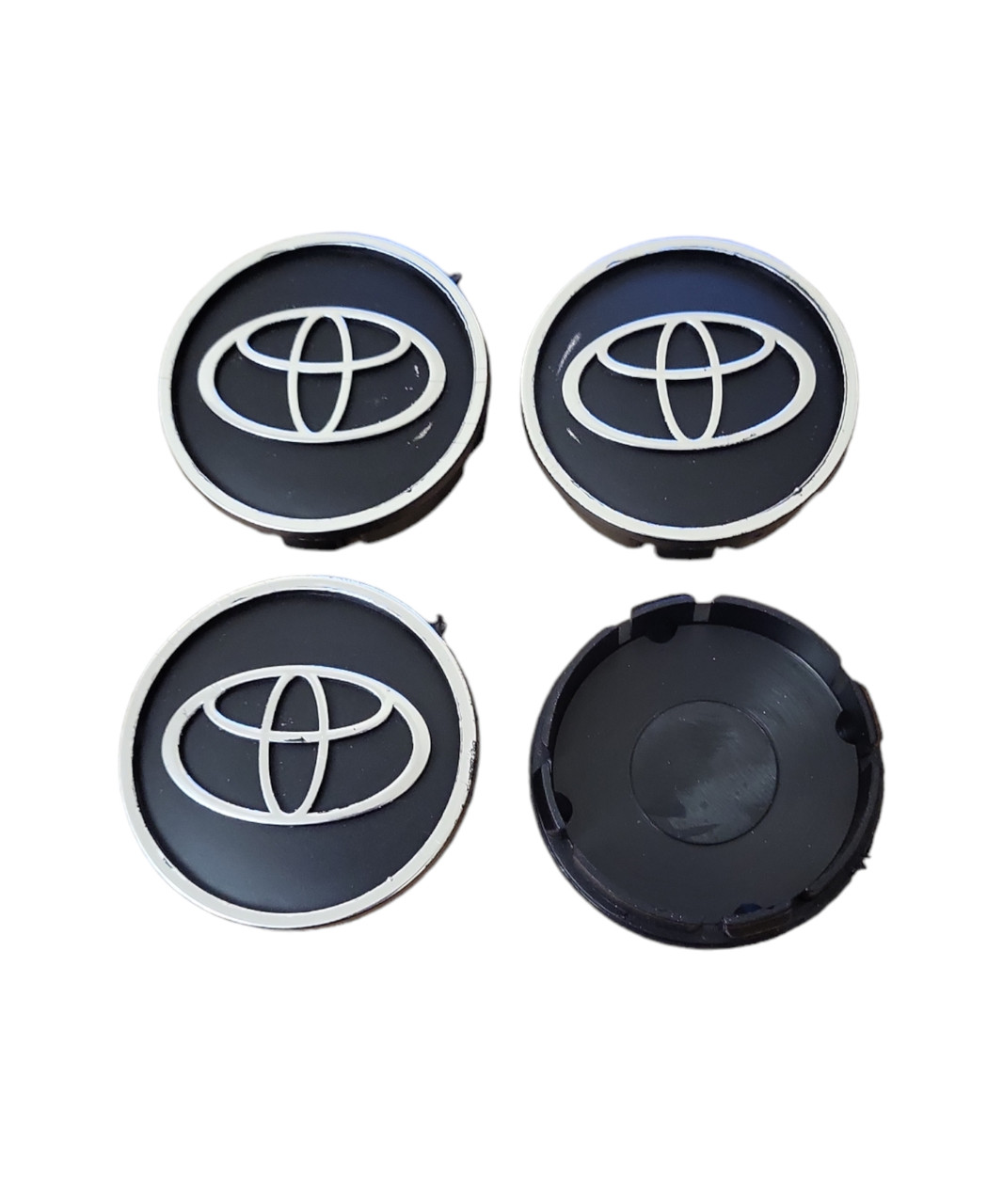 Ковпачки на диски, заглушки на диски Toyota Тойота 60 мм / 56 мм рефлені чорні 4 шт