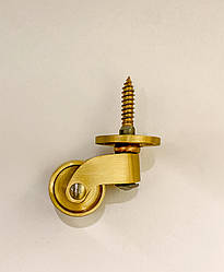 Ролик меблевий поворотний класика Brass Casters KM-RR-04 латунь полірована