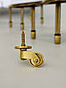 Ролик меблевий поворотний класика Brass Casters KM-RR-04 латунь полірована, фото 7