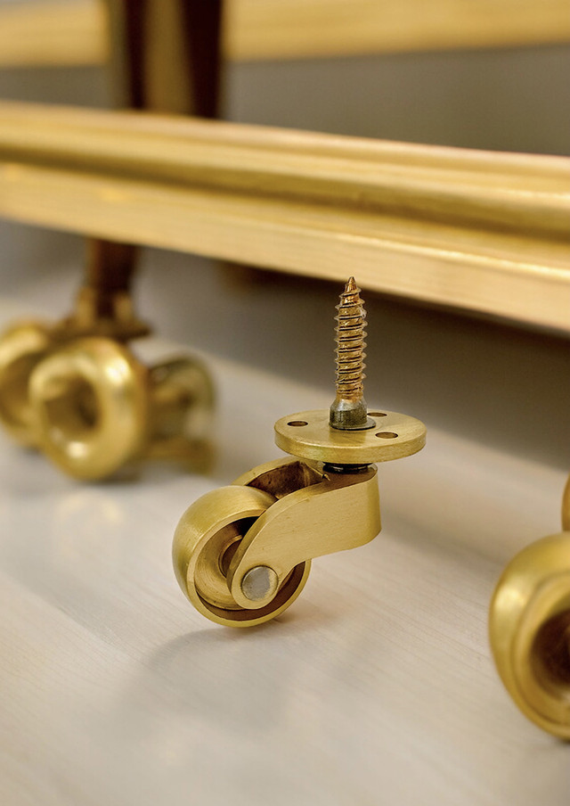 Ролики меблеві поворотні класичні KM-RR-BRASS