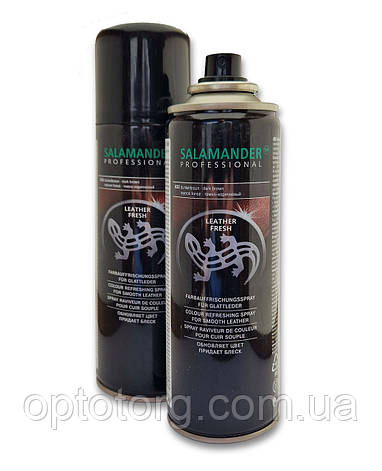Аерозоль фарба Темно-коричнева для гладкої шкіри "Leather Fresh" Salamander Professional 250мл, фото 1