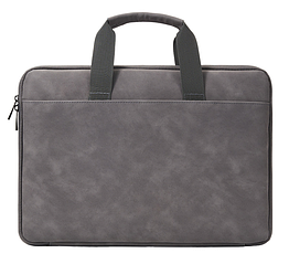 Сумка для ноутбука сірий темний шкірзам до 15.6" 180 градусів вологозахистний кейс під ноутбук 15 дюймів чохол темно-сірий