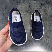 Мокасини дитячі текстильні М.Мічі темно-сині 1992, фото 4