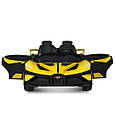 Дитячий двомісний електромобіль Bugatti Bolide (жовтий колір) 2×12V, 4×45W, EVA колеса, пульт, музика, Bluetooth, фото 4