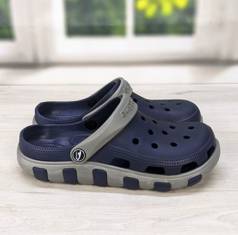 Сабо крокси жіночі сині з сірими вставками 2541, фото 1