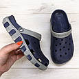 Сабо крокси жіночі сині з сірими вставками 2541, фото 6