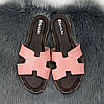 Шльопанці жіночі Inblu шкіряні рожеві на тонкій підошві 4498, фото 4