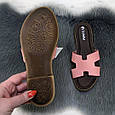 Шльопанці жіночі Inblu шкіряні рожеві на тонкій підошві 4498, фото 6