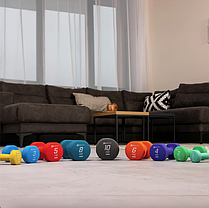 Гантелі для фітнесу неопренові круглі Hop-Sport HS-V010DR 2x1кг бірюзовий, фото 5