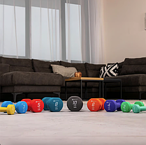 Гантелі для фітнесу неопренові круглі Hop-Sport HS-V015DR 2x1,5 кг жовтий, фото 5