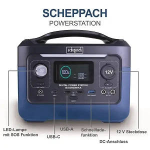 Зарядна станція 600W Scheppach BSG600MAX Powerstation (Li-Ion) 230/12V 269Wh Заряд/розряд по черзі новий