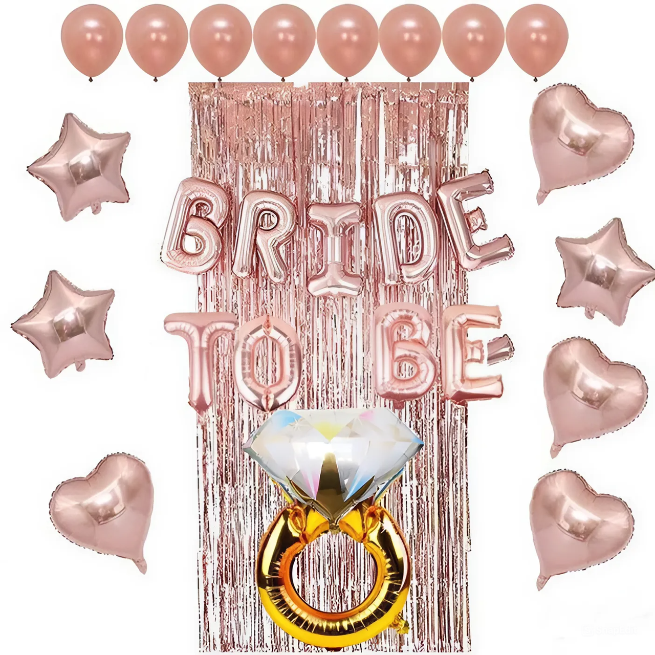 Фотозона з кульок Bride To Be Зірки та Серця (17 кульок ) | Для дівчини