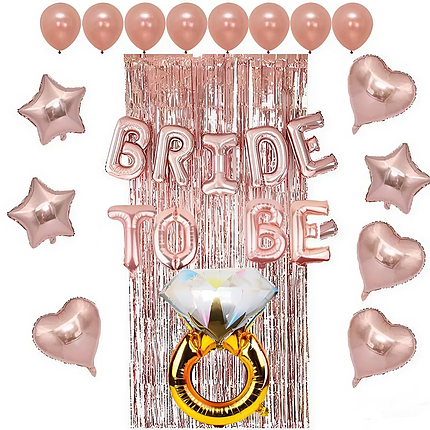 Фотозона з кульок Bride To Be Зірки та Серця (17 кульок ) | Для дівчини, фото 1