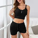 Жіноча стрейчева піжама – комфортний комплект для дому та сну, зручна й м’яка тканина, подарунок для жінки, фото 2