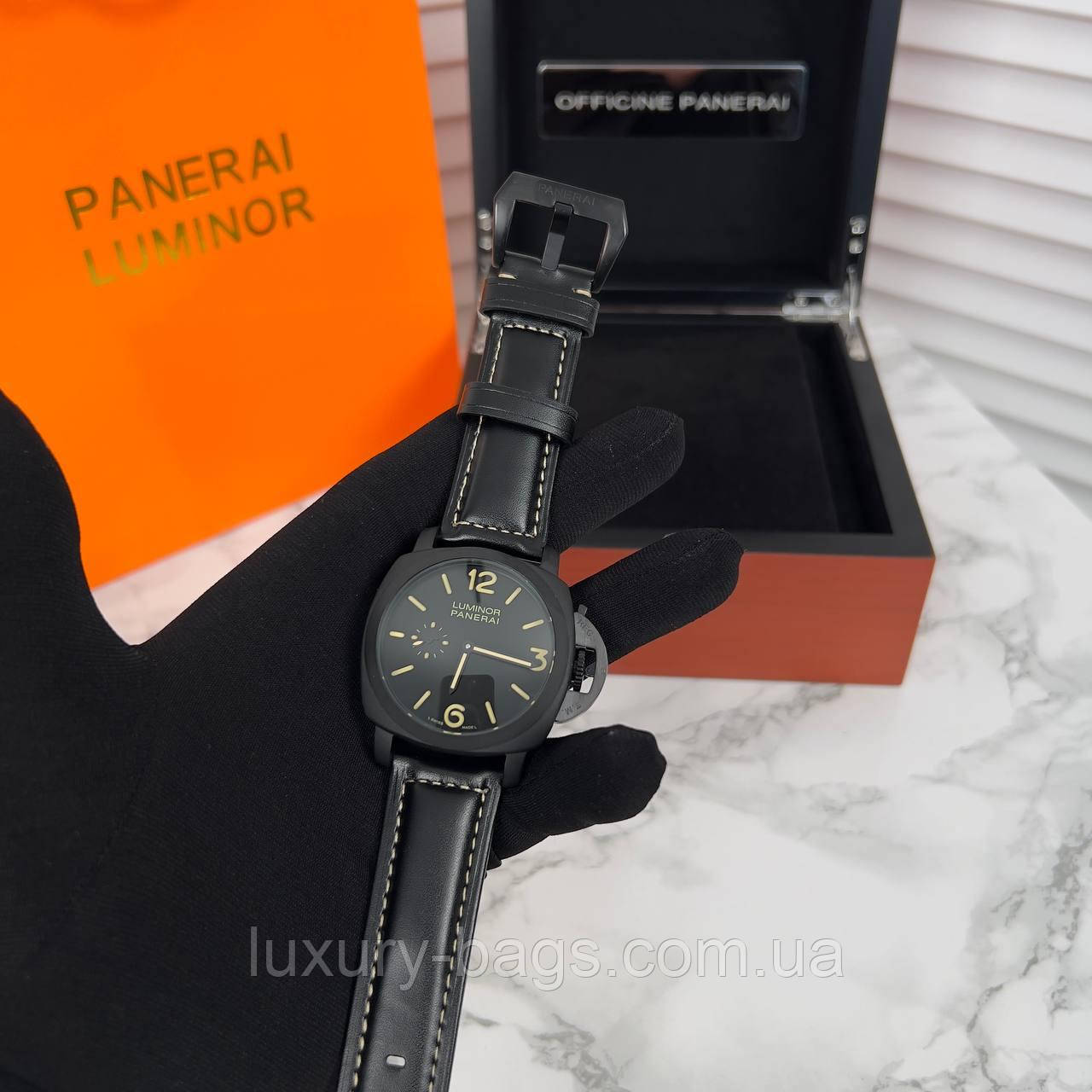 Модний якісний годинник P.a.n.e.r.a.i. Luminor All Black