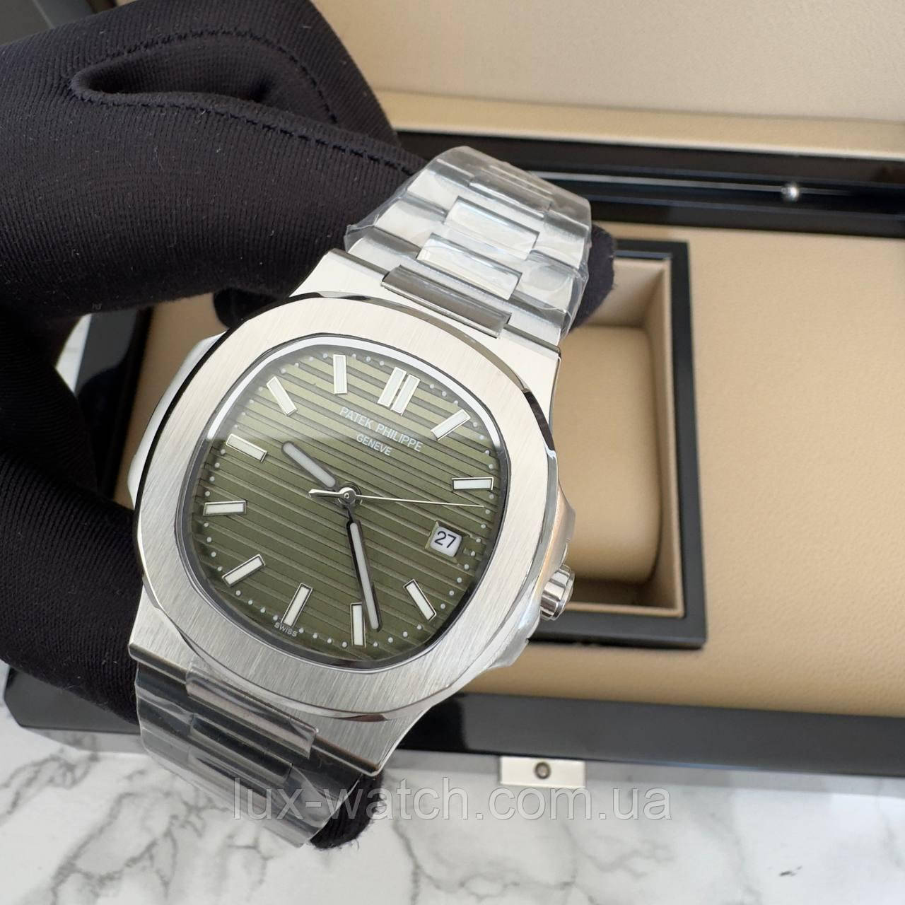 Годинник наручний Patek Philippe Nautilus Silver-Green