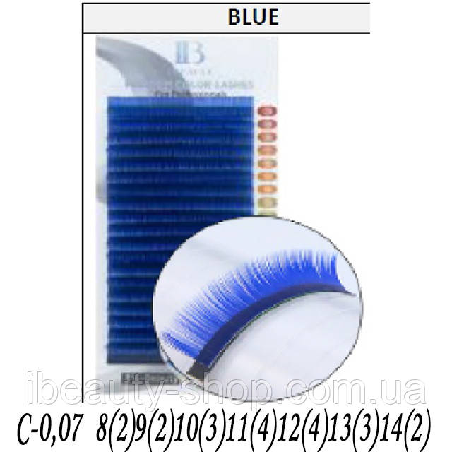 Вії I-BEAUTY MIX Сині C 0,07 8-14