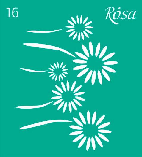 Трафарет самоклейка багаторазовий 9*10 см Rosa Talent No16 серія Квіти 3625116