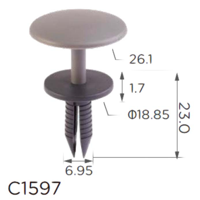 Кліпса криплення Натискна Розпірна Універсальна C1597, фото 1