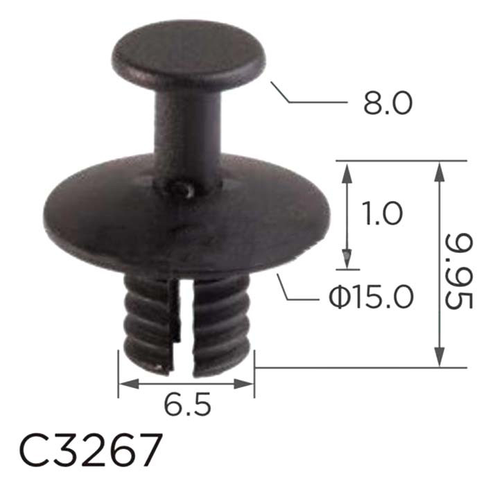 Кліпса криплення Натискна Розпорошена BMW (16-13-6-753-087 16136753087 11648) C3267, фото 1