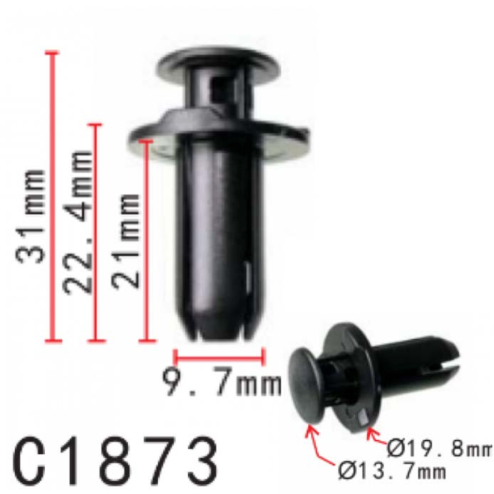 Кліпса криплення Натискна Розпорошена HONDA ACURA (90501-SDR-00390501SDR003 11407) C1873, фото 1