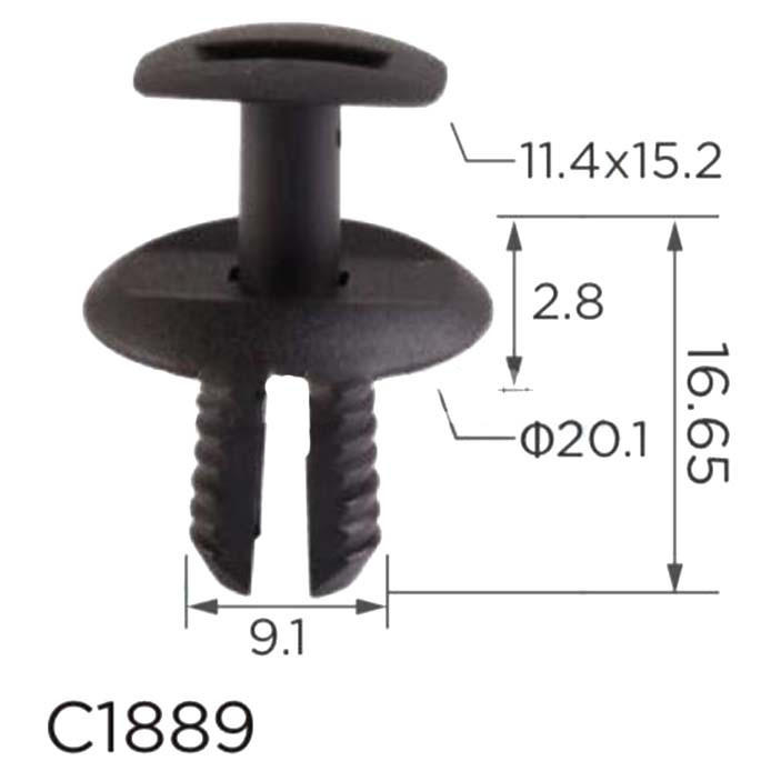Кліпса криплення Натискна Розпочинна MERCEDES AUDI SEAT SKODA VW C1889, фото 1