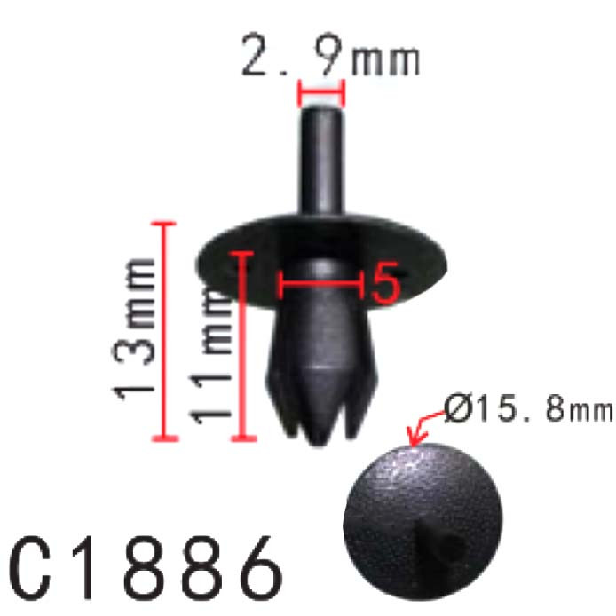 Кліпса криплення Натискна Розпочинна OPEL RENAULT PEUGEOT CITROEN FORD VOLVO AUDI FIAT C1886, фото 1