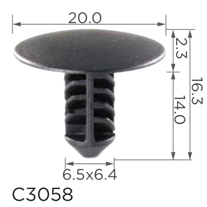 Кліпса криплення Натискна Розпочинна RENAULT NISSAN DACIA (7703077117 0155300QAC 01553-00QAC 10550), фото 1