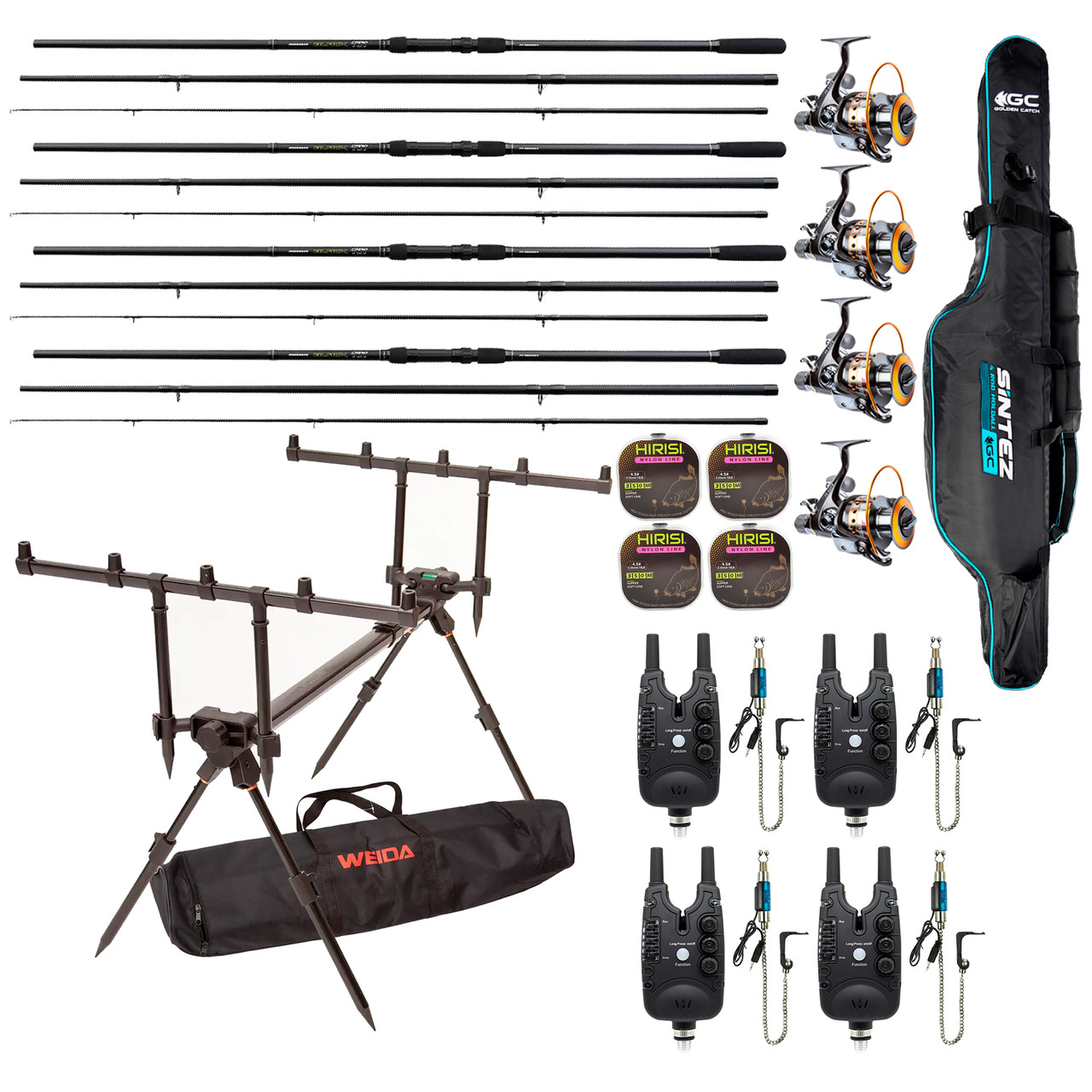 Карповий набір Flagman Magnum Black Carp 3.6 Рід-під Weida Котушки Hiboy сигналізатор та свінгера