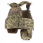 Плитоноска М7 PRO + балістичні пакети 2 класу L/XL та 4 підсумок Піксель, фото 2