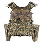 Плитоноска М7 PRO + балістичні пакети 2 класу L/XL та 4 підсумок Піксель, фото 5