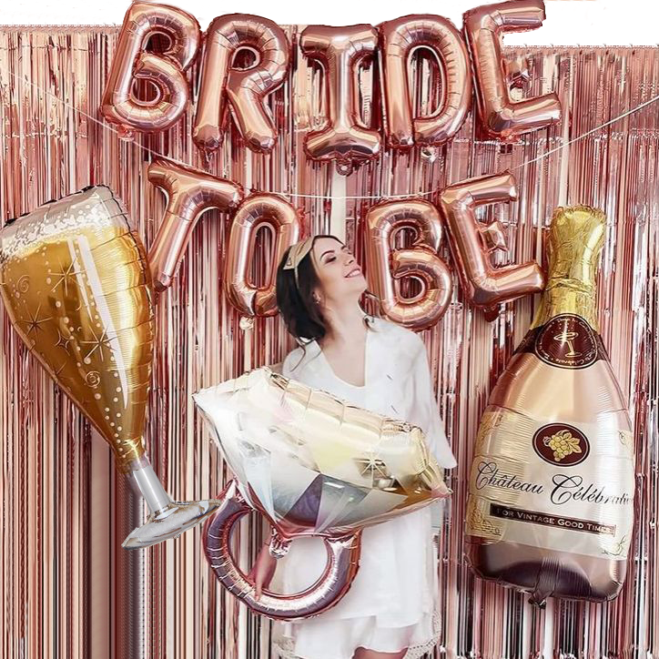 Фотозона з кульок Bride to Be Party Рожеве золото (4 кульки) | Для дівчини