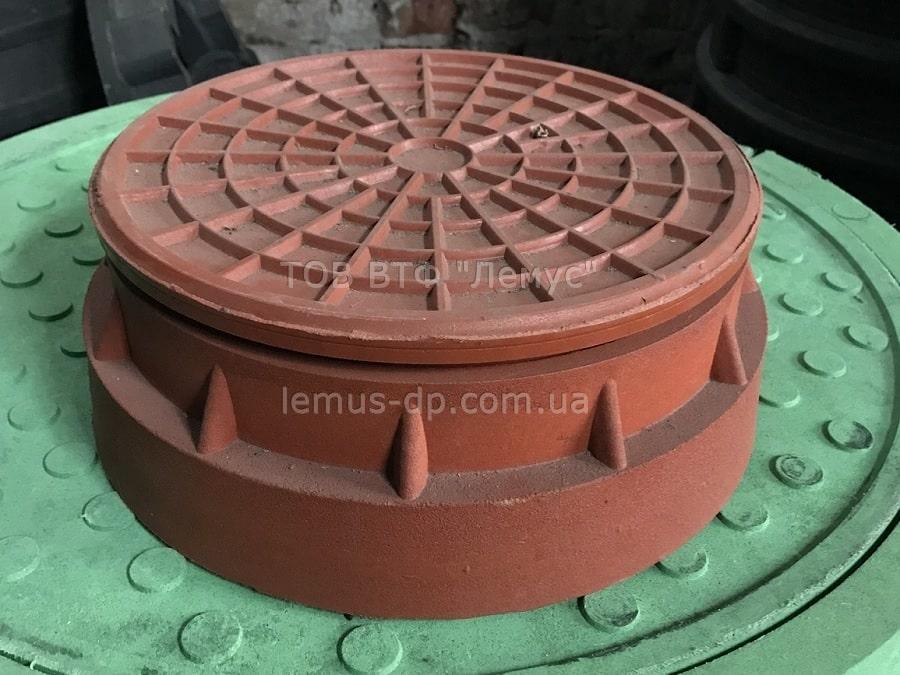 Люк полімерпіщаний ᴓ 315 теракотовий під телескопічну трубу, фото 1