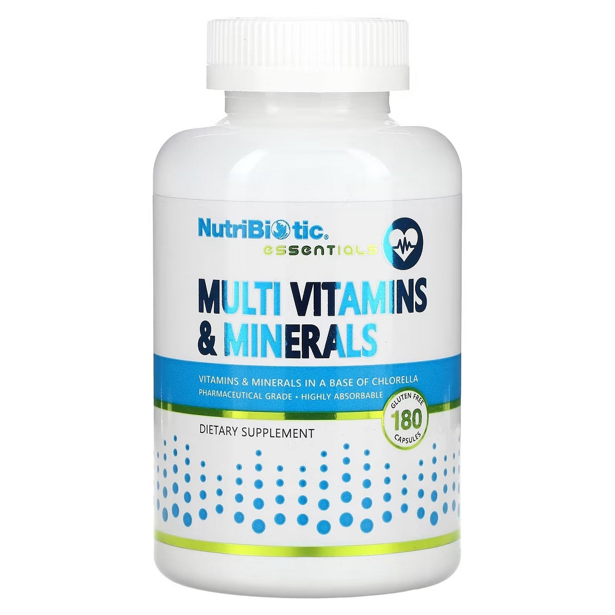 Мультивітаміни та мінерали, Essentials, Multi Vitamins & Minerals, NutriBiotic, 180 капсул, фото 1
