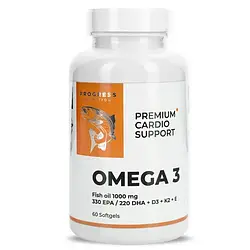 Omega Premium Fish Oil 1000mg, EPA 330mg / DHA 220mg + D3+ K2+ E (60 капс)