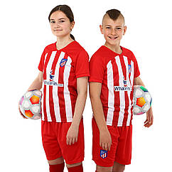 Форма футбольна дитяча із символікою футбольного клубу ATLETICO MADRID домашня 2024 SP-Planeta CO-6357 6-14