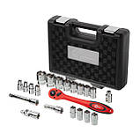Набір інструментів, проф., 1/2", Cr-V, 21 од., головки: 10-32 мм, кейс INTERTOOL ET-6021, фото 8
