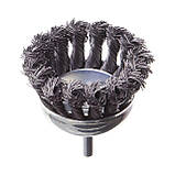 Щітка чашкова 75 мм для дриля, 1/4" (пучки крученого дроту) INTERTOOL BT-3075, фото 3