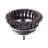 Щітка чашкова 100 мм для дриля, 1/4" (пучки крученого дроту) INTERTOOL BT-3100, фото 2