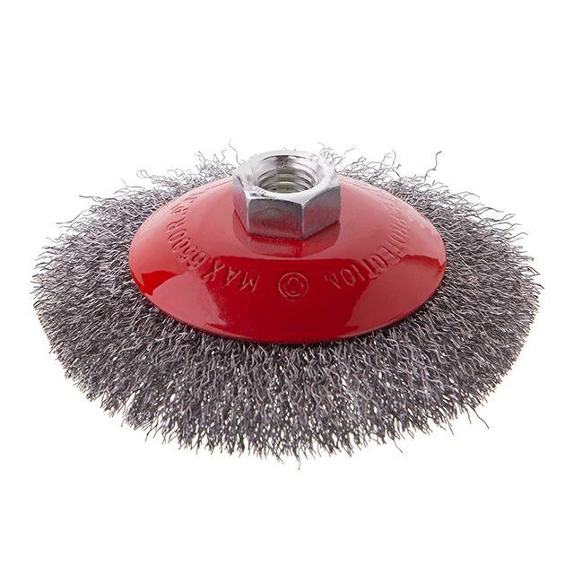 Щітка конусна 115 мм, для КШМ, М14 (кручений дріт) INTERTOOL BT-5115, фото 1